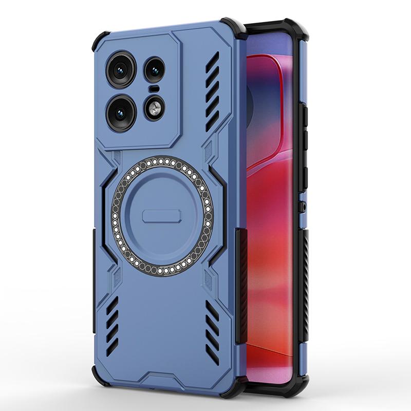 KEYSION Hollow Heat Dissipation Case for Motorola Edge 50 Pro 5G Silicone+PC Magnetic Cooling Shockproof Phone Cover for Edge 50 Pro