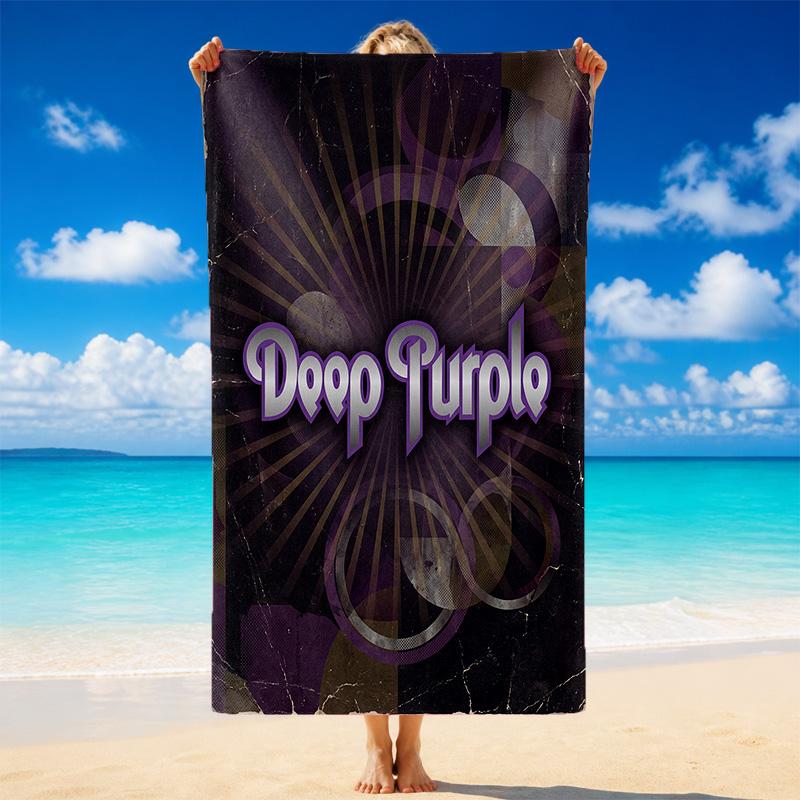 Deep Purple Print Microfiber Beach Towel Sand?Resistant Lightweight Towel For Swimming Outdoor Travel Use