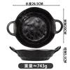 Retro Ceramic Tableware Soup Plates, Large Deep Plates, Dry Pans, Commercial Scalding-proof Double-ear Vegetable Plates.