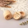 1PCS Free Personalized Tooth Fairy Wooden Box Round Tooth Fairy Holder Birthday Gift for Girls Boys Name Milk Tooth And Curl Box