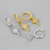 925 Silver Earrings For Women Trendy Heart Star Zircon Earring Jewelry Prevent Allergy Party Accessories Gift