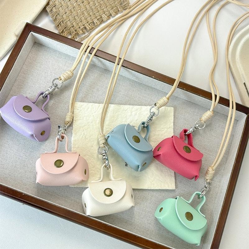 Modische Lange Anhänger Halskette Weiche PU-Leder Tasche Anhänger Halskette In Lebendigen Farben Für Trendsetter