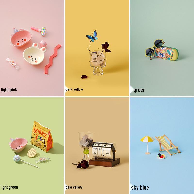 Macaron Colored Photography Background Paper - White, Blue, Red, Gray, Green, Pink, Beige Monochrome Cardstock Base