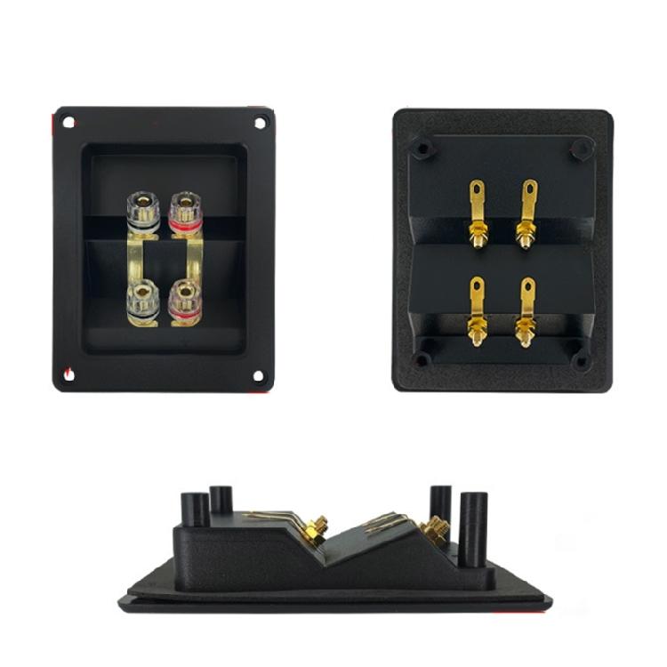 Live Speakers Terminal Box 4 Copper Binding Post Cable Connector Terminal