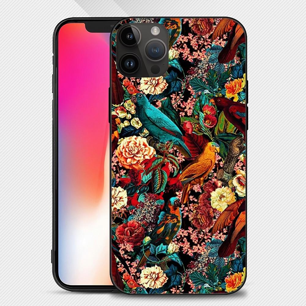 Garden Birds Phone Case Iphone15 14 13 12 11 Pro Max Mini X 7 8 Soft Case