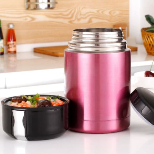 SOLLENT Vacuum Insulated Soup Jar, Thermos, Lunch Jar, Keeps Hot or Cold, 800/1000/1200ml Capacity, Food Container (1200ml, Rose Red)
