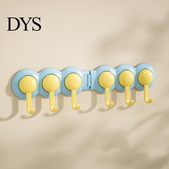 Adhesive Wall Hooks Punch-Free Hook Rack, Self Multi-Hook Organizer, Waterproof Heavy Duty 180 Degree Rotating Storage Hanger for Bathroom And