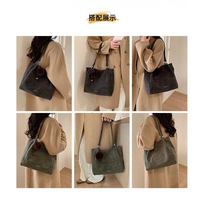 Simple Large-capacity Tote Bag Women In All-matching Retro Shoulder College Students
