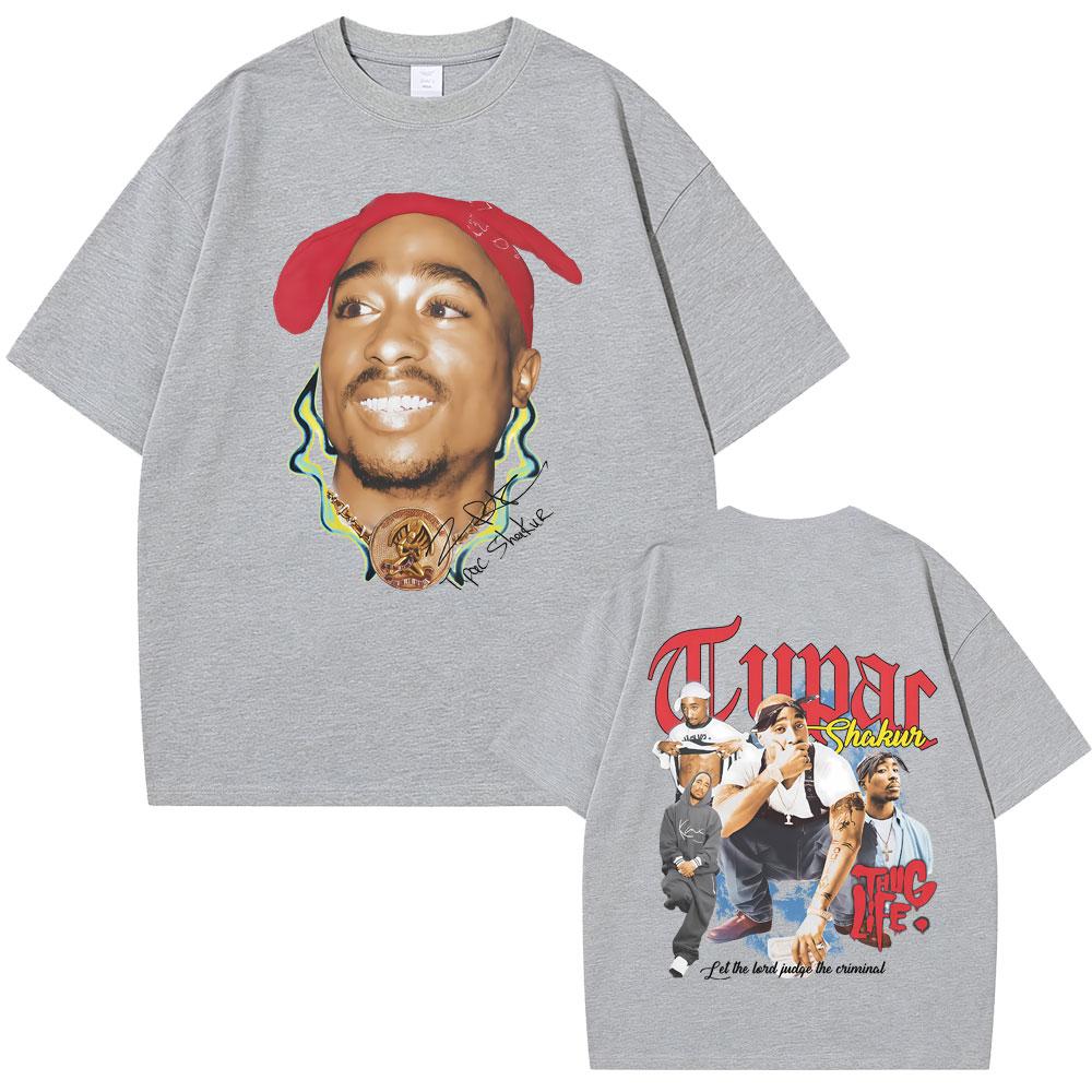 Rapper Tupac 2pac Graphic Tshirt Unisex Women Hip Hop Fashion Vintage T Shirts Casual Oversized T Shirts High Quality Cotton Tops
