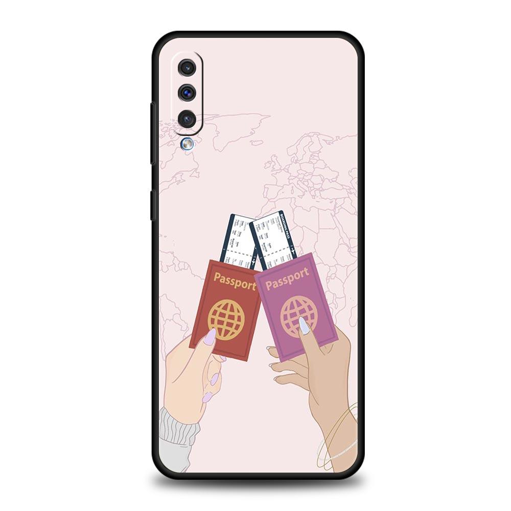 Planes World Map Travel Phone Case For Samsung A52 A14 A50 A70 A10 A30 A40 A20S A20E A02S A12 A22 A34 A42 A32 5G A54 A04s Cover