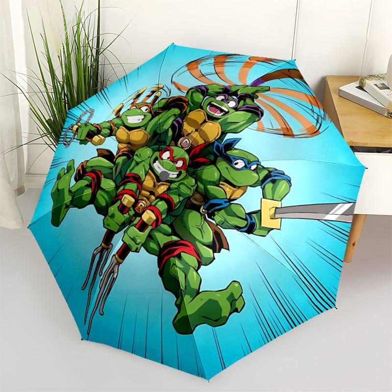 

1pc TMNT Stickers Automatic Folding Umbrella - 8-Rib Durable Iron Frame, Compact Portable for Daily Travel, Men & Women yy251125231
