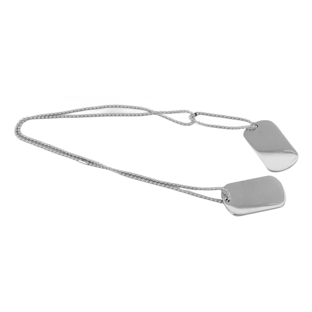 Double Tag Pendant Necklace Men Simple Fashionable Titanium Steel Necklace Jewelry Accessory for Party