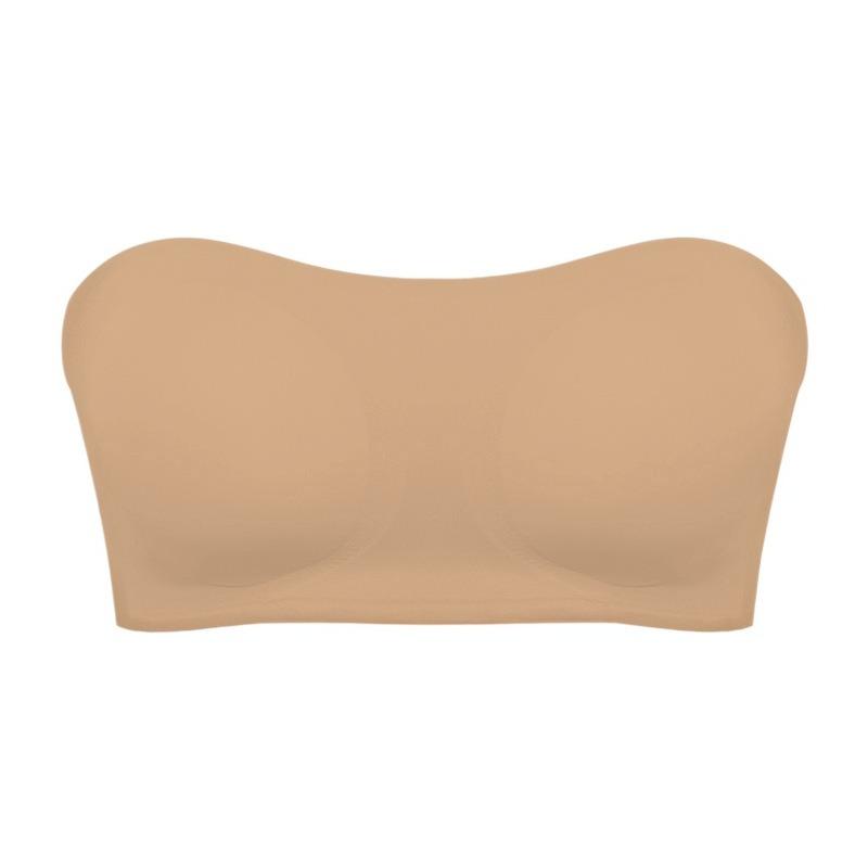 Yan Kapatmalı Kablosuz Bandeau Bralet, Seksi Askısız Naylon Örgü Kumaş - Çıkarılabilir Dolgu, Çapraz Askı Detayı