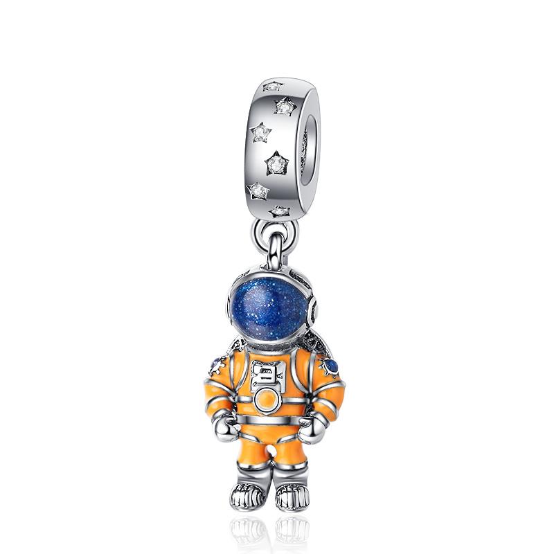 Fine Blue Starry Sky Series Astronaut Star & Crescent Moon Mysterious Alien Sun Fit Original Bracelet Diy Jewelry Gifts