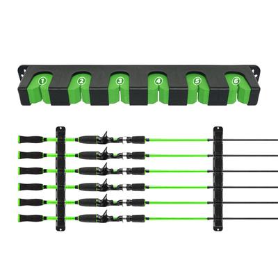 1 Satz Befestigungswinkel 6-Ruten-Gestell Wandmontiertes Angelruten-Gestell für Boot Horizontal/Vertikal Angelrutenhalter