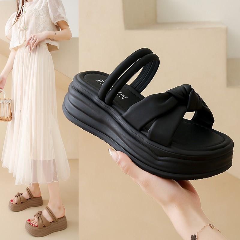 

Fashion 2025Women s Sandals Summer Outdoor Fashion Platform Heels Flat Elegant Shoes Luxury Quality dayou 35 чёрный