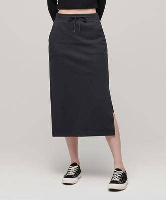 Woman Women'S Flat Terry Sweat Long Skirt [Dark Gray]