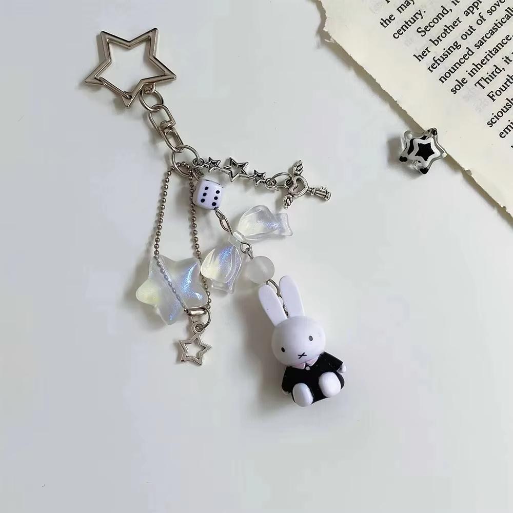 Kawaii Miffy Mobile Phone Chain KeyChain Cartoon Cute Backpack Pendant Ornaments Toy Gift