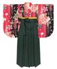 Hakama für die Abschlussfeier, einfach anzuziehen, Hakama mit niedriger Taille für Grundschulmädchen, Scarlet [KYOETSU], 5-teilig (Kimono, Hakama,
