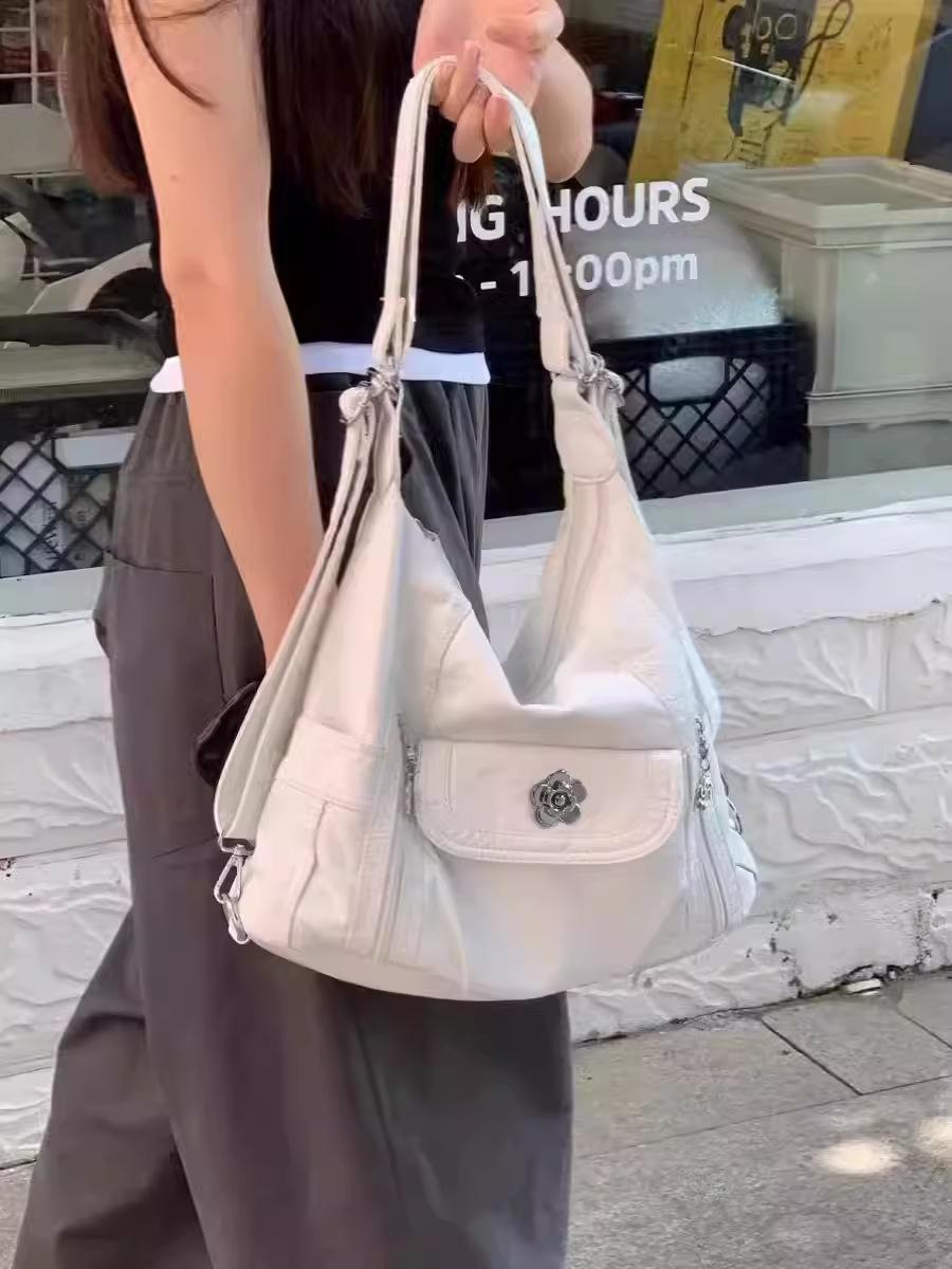 

Рюкзак Niche Retro большой емкости, простая сумка-мессенджер из мягкой кожи с принтом Spice Girl