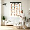 Tai Chi Chair Exercise Poster Workout Unframed Routine Clear Visual Instructions Low Impact Guide Seated Chart for Seniors Beginners Gentle
