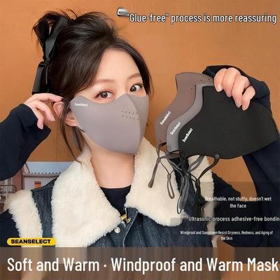 Masque Chaud 0.01: Masque facial de cyclisme 3D respirant, coupe-vent et résistant au froid