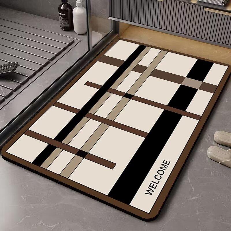 Diatom Mud Quick-drying Soft Floor Mat Bathroom Bathroom Bathroom Door Water Absorption Non-slip Foot Mat Bathroom Small Carpet