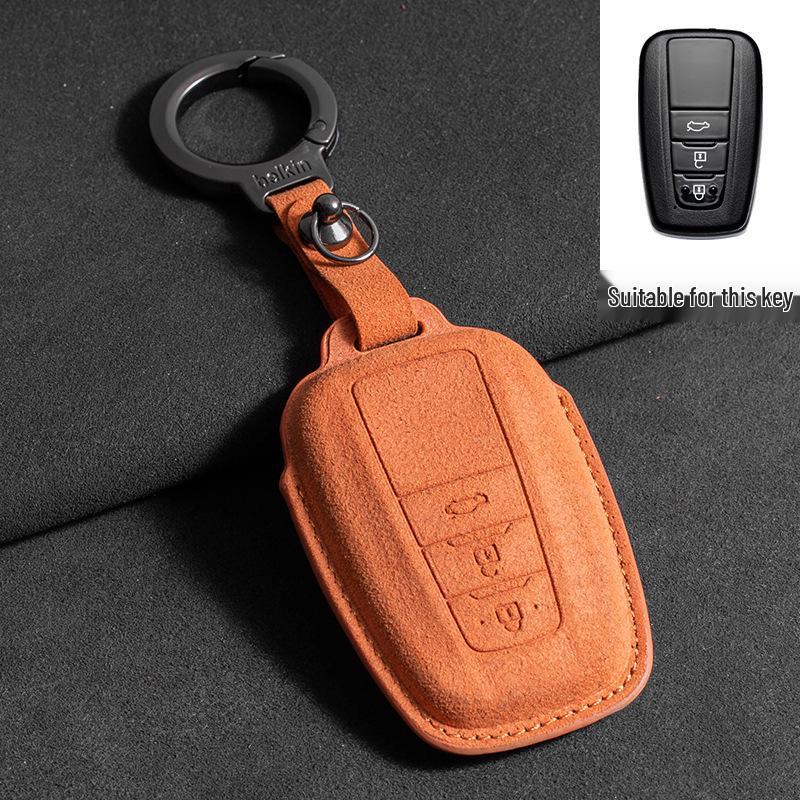 2024 Toyota Crown Highlander Suede Key Case: Three-Color Full Wrap for Men