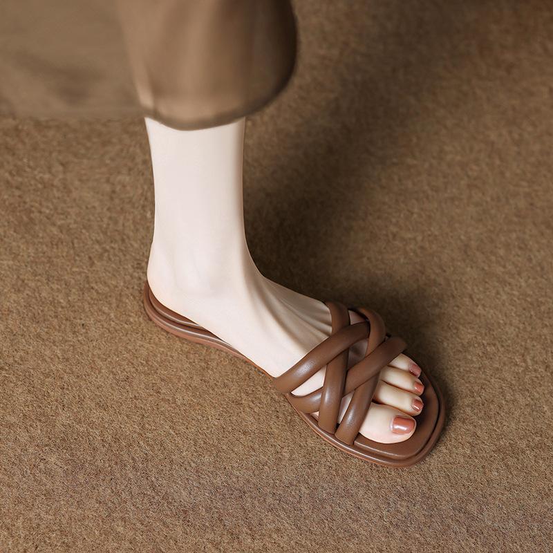 7468-22 Soft-soled Slippers Women's Summer Wear 2025 New Summer Pregnant Women's Flat-bottomed Cool Slippers