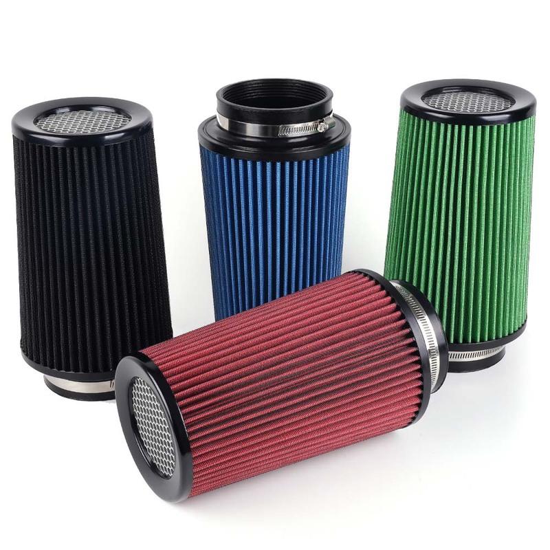 RASTP-Universal 3" 3.5" 4" Car High Flow Cold Air Intake Air Filter Conical Washable Air Filters For Race Car 10.6" Tall OFI141
