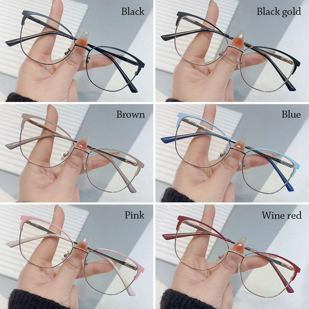 Portable Blue Ray Blocking Anti-Blue Light Glasses Eye Protection Ultralight Square Eyeglasses Metal Frame Eyewear Men Women