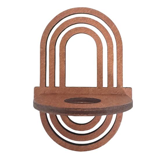 Wall Air Plant Holder Wooden Geometric Air Plant Stand Rustic Wall Mount Planter for Home Living Room Bedroom Decor