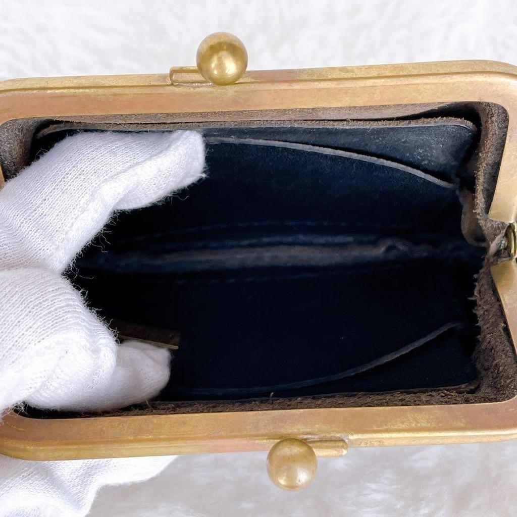 Used Rare N25 Nunijugo Leather Clasp Wallet Wallet Coin Purse Black Wallet
