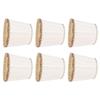 6Pcs Fabric Mesh Lamp Shade Clip On Lampshade Beige Golden Edge Style for E14 Chandelier Ceiling
