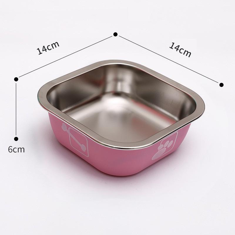 Dog Bowl Stainless Steel Cat Bowl Anti-tip Anti-slip Dog Rice Bowl Cat Drinking Water Pet Bowl Large-capacity Pet Feeder