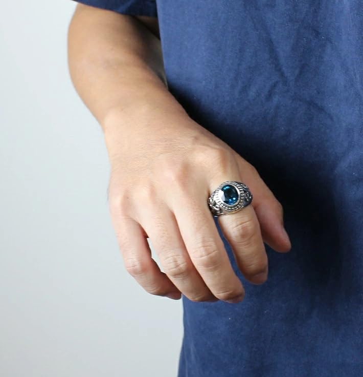 London Blue Topaz Good Vibrations [goodvibrations] Ring, Silver, Men's, (17)