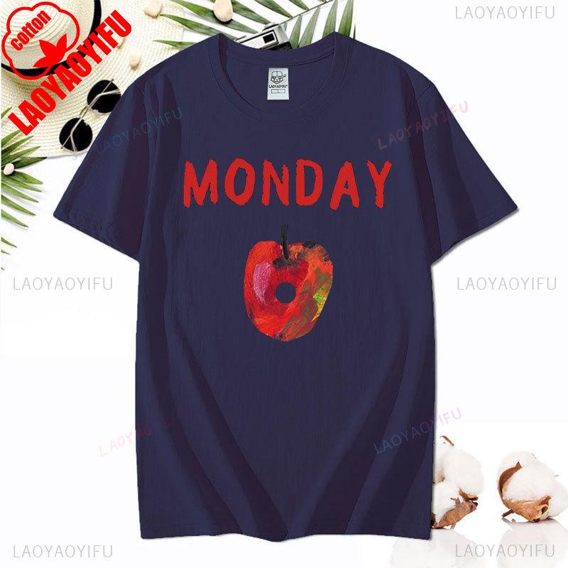 Tričko Unisex Hladová housenka Vtipné Tričko s potiskem pro milovníky knih Hladová housenka Ovoce Tričko Topy