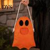 Multipurpose Toy Storage Bag Halloween Ghost Candy for Kids, Cute Fabric Treat or Trick Bucket Tote with Handle, Spooky Snack Goodie Bags Party