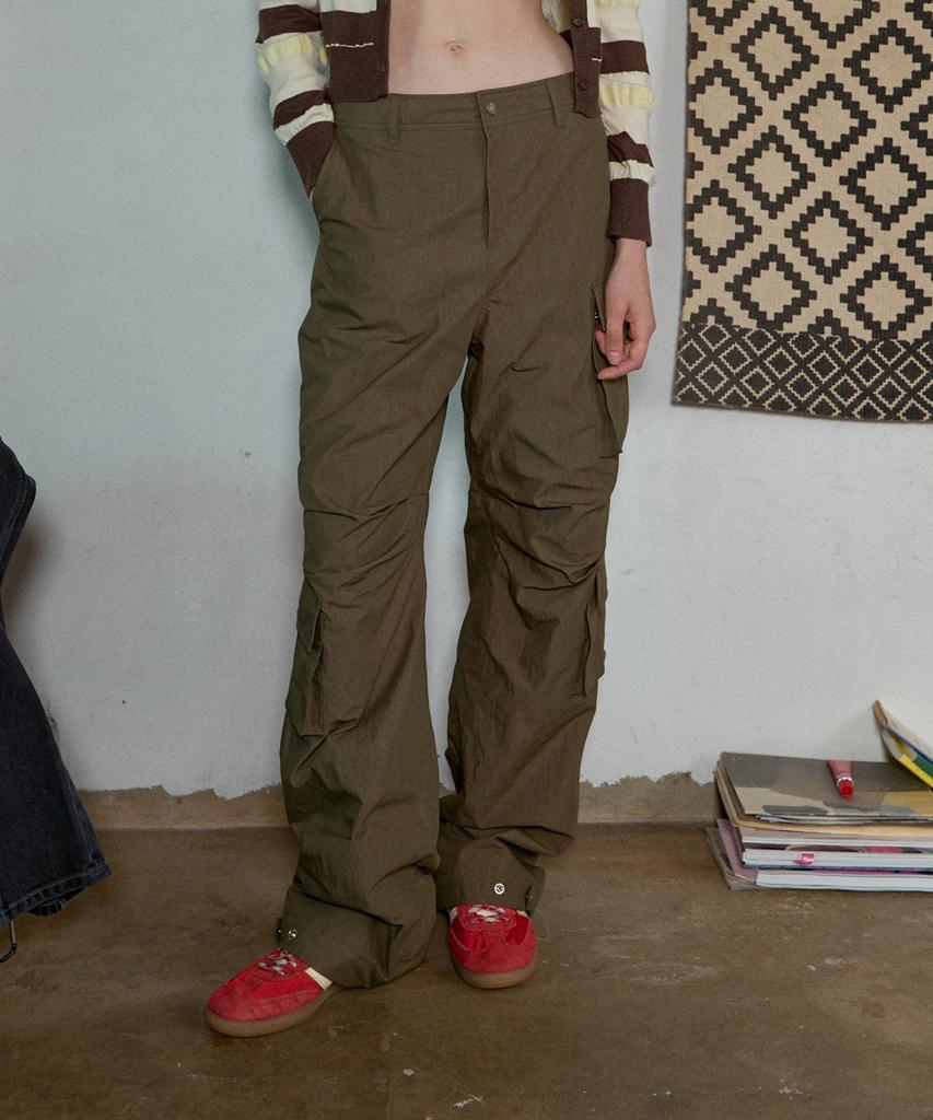 Aobteu Padded Cargo Pants - Khaki Beige