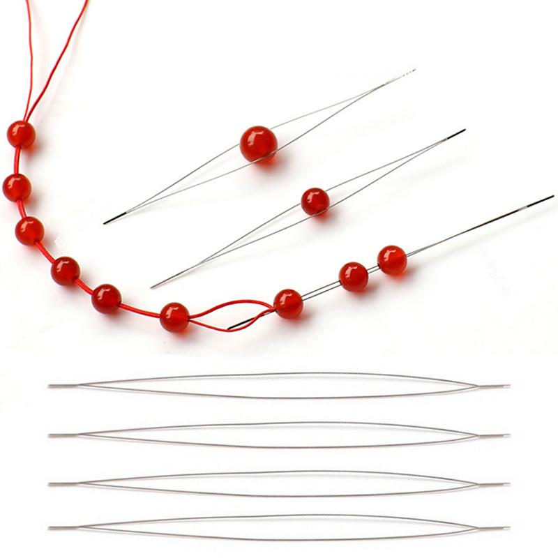 30X Beading Needles Threading Cord Tool Jewelry Stainless Steel 0.6*120mm Nice