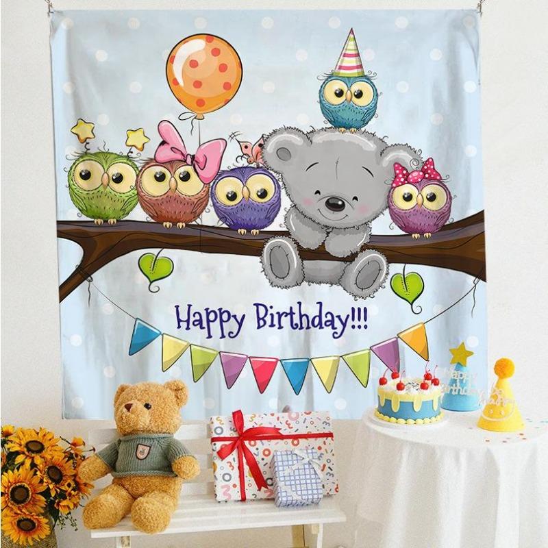 Birthday Party Decoration Tapestry Photo Background Cloth Ins Hanging Cloth Children's Meeting Scene Arrangement Background Wall Photo