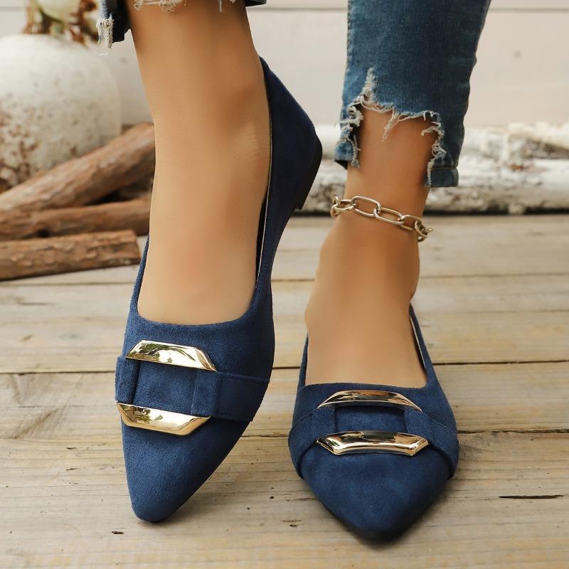 

Новые туфли-лодочки большого размера с металлической застежкой для женщин с неглубоким вырезом и одинарной стопой 43 синий