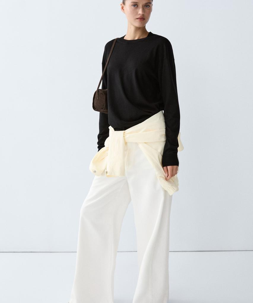Masimodutti Wool Blend Fine Knit Sweater