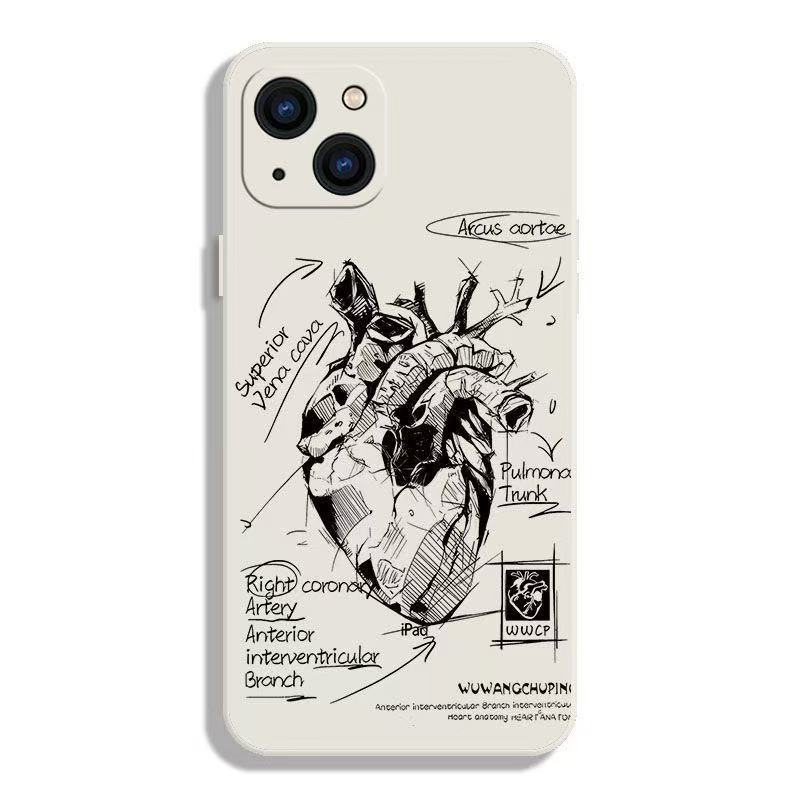 European and American Style Is Suitable for Iphone17promax Mobile Phone Case Personality 11 Apple 15 Anti-drop 14 Pro Heart 13/16