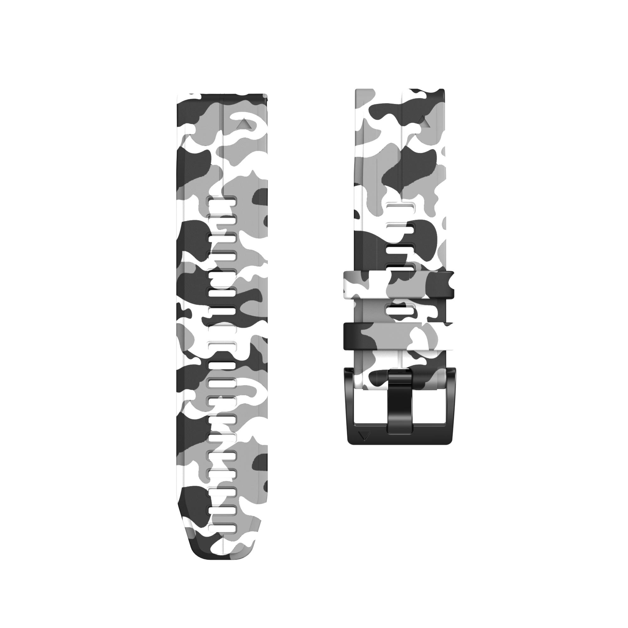 

QuickFit Watch Band For Garmin Forerunner 955 Solar 945 LTE 745 935 Camouflage Print Silicone Strap Bracelet Replace Accessories QuickFit 26mm белый