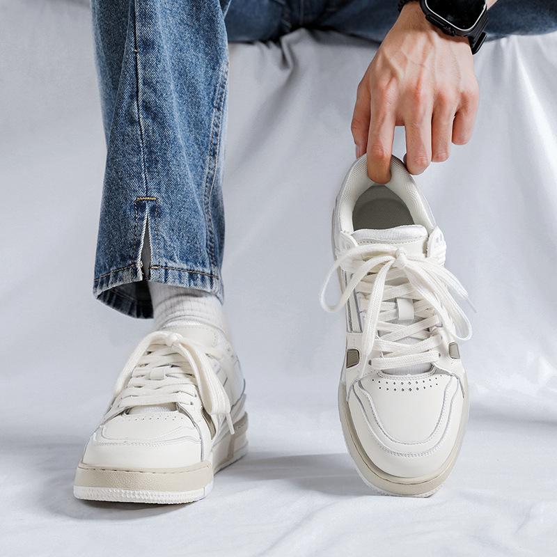 Men's board shoes student personality 2025 spring and autumn new men's sports shoes trend casual white shoes 1047-R