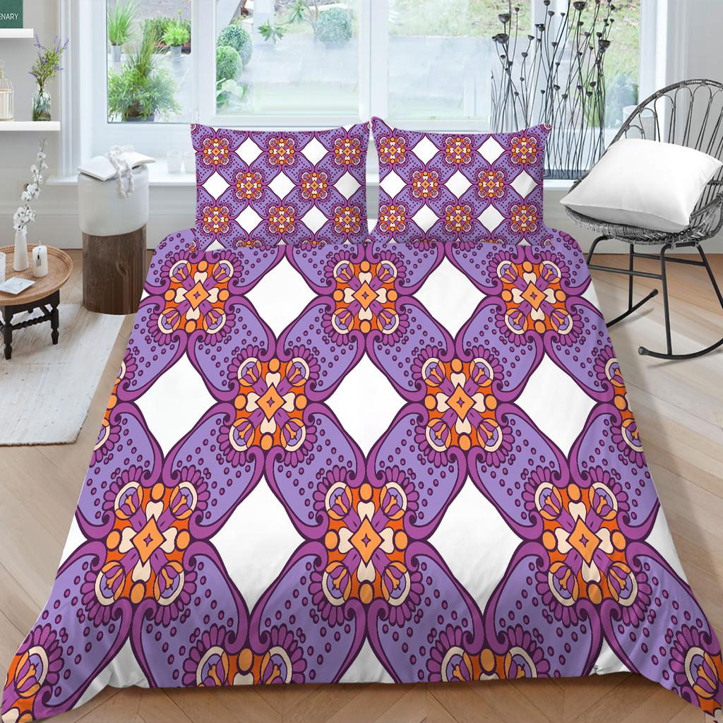 3D Bohemian Printed Bedding Single Double Bed Full Size Tropical Pattern Pillowcase and Quilt Cover Comfortable Home Decoration