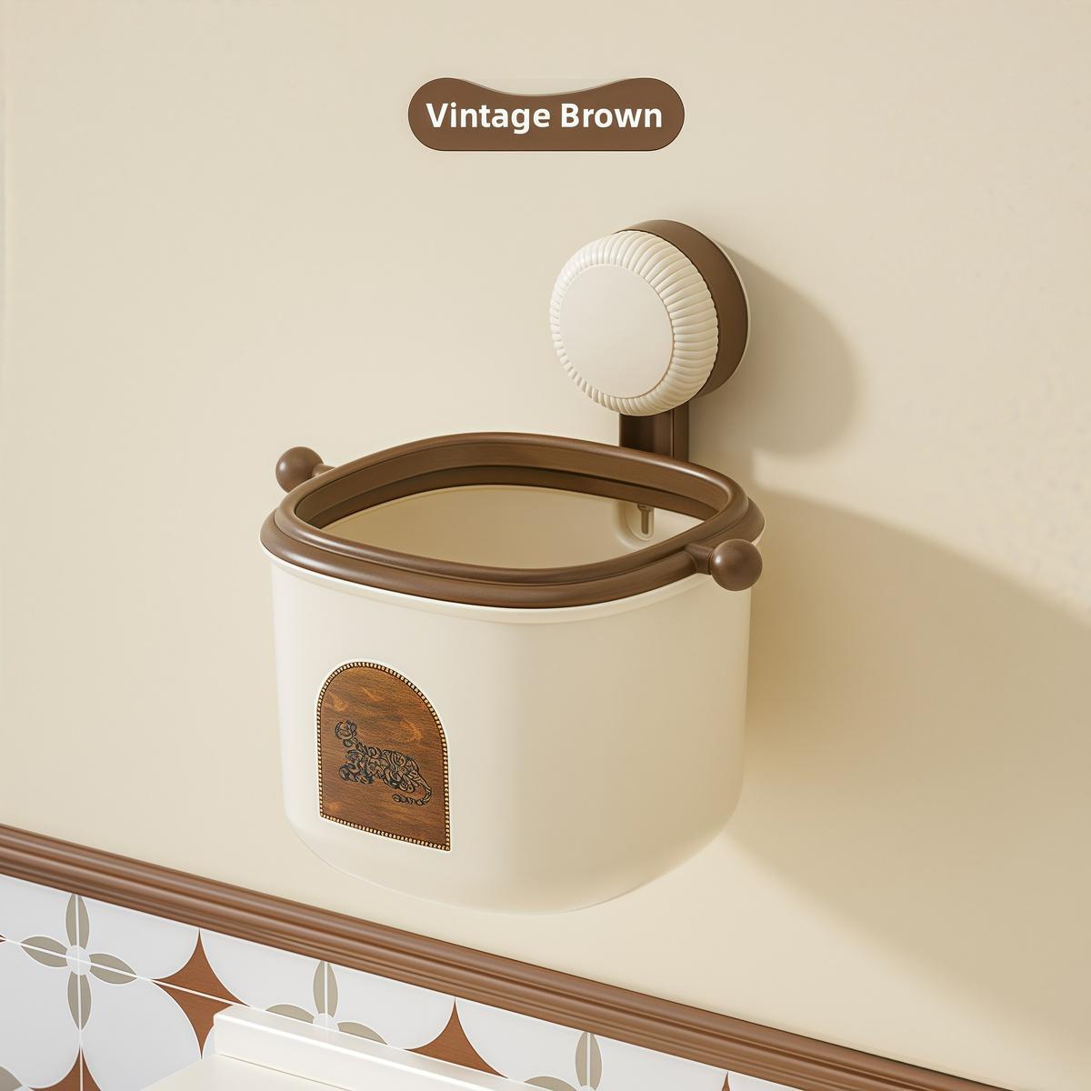 

Антикварный стиль присоска ящик для хранения умывальника настенное мусорное ведро хранение полотенец для лица Аксессуары для ванной и кухни коричневый