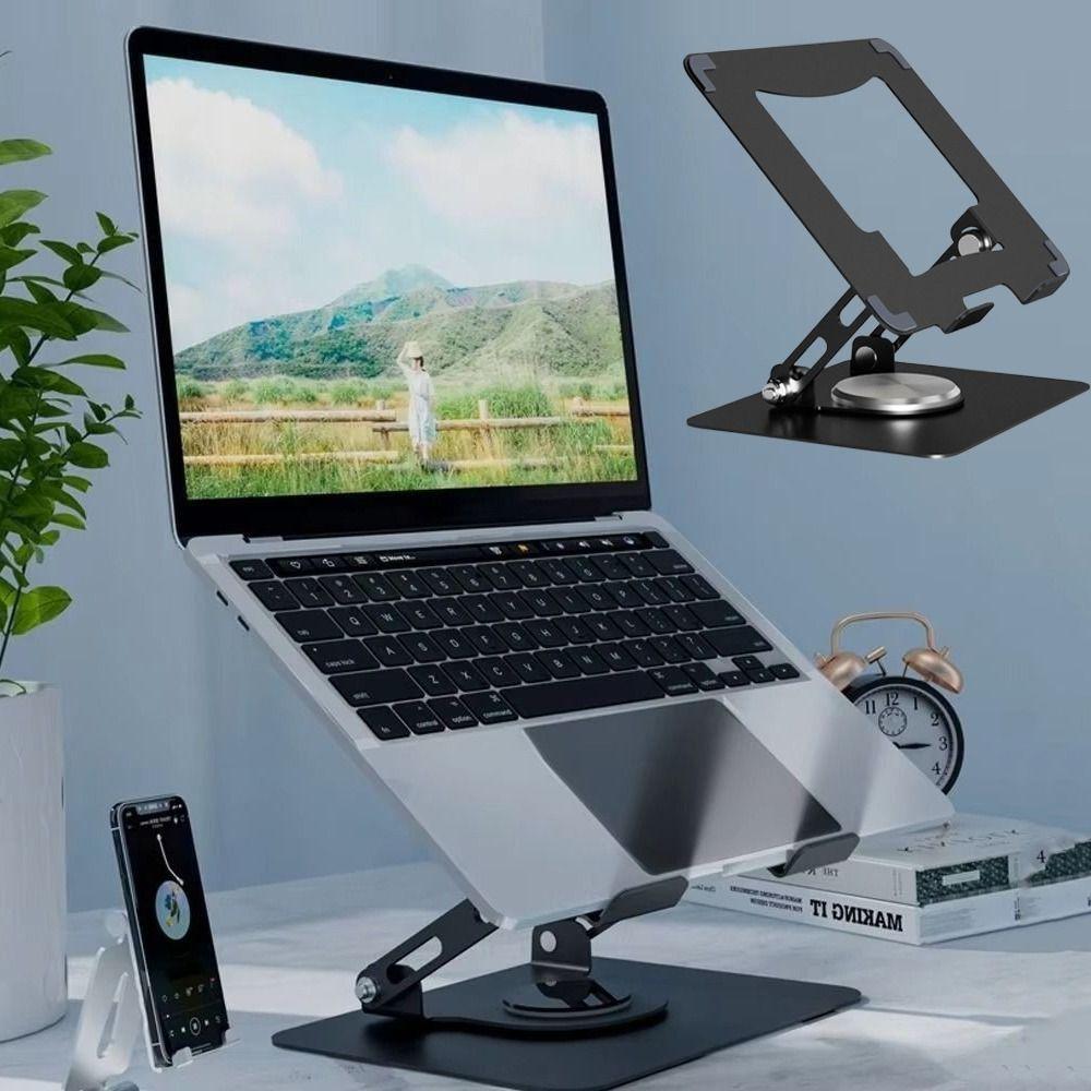 Adjustable Tablet Holder 360 Rotating Base Computer Riser Multi-Functional Laptop Bracket for Desk