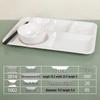 Six-Compartment Melamine Cafeteria Tray - 4-Piece Set